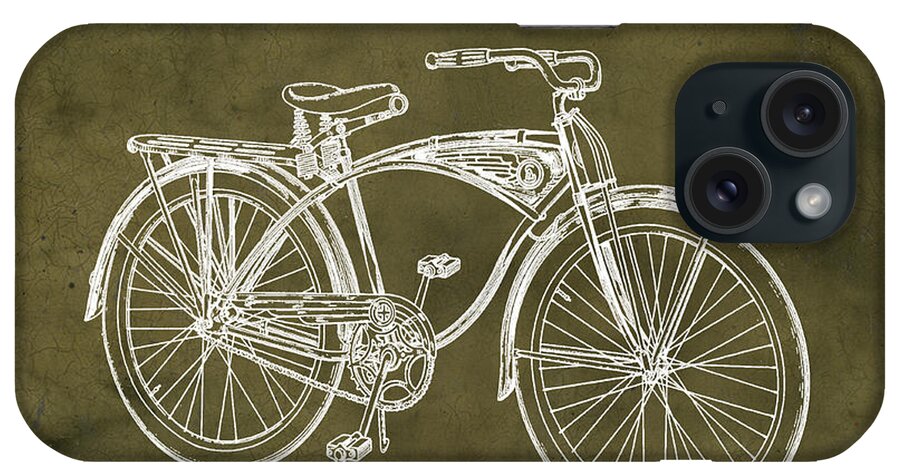 Schwinn iPhone Case featuring the photograph Schwinn Bicycle 1939 Patent Grunge by Bill Cannon