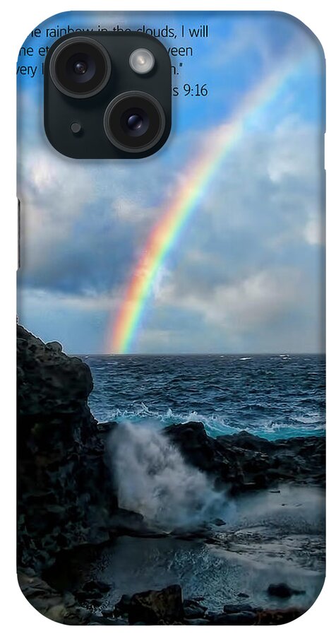 Scripture And Picture Genesis 9:16 iPhone Case featuring the photograph Scripture and Picture Genesis 9 16 by Ken Smith