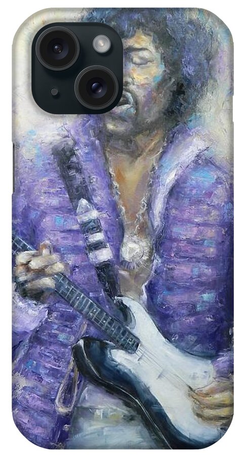 Jimi iPhone Case featuring the painting Scuze Me While I Kiss The Sky by Dan Campbell