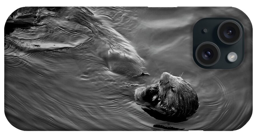 Sea Otter iPhone Case featuring the photograph Sea Otter III BW by David Gordon