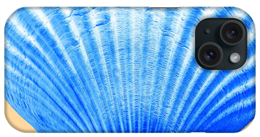 Sea iPhone Case featuring the photograph Sea Shell -Blue on Sand by WAZgriffin Digital