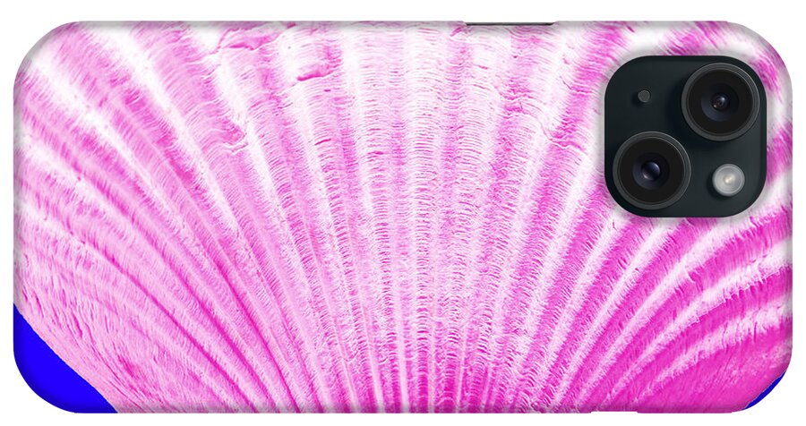 Sea iPhone Case featuring the photograph Sea Shell- pink on blue by WAZgriffin Digital