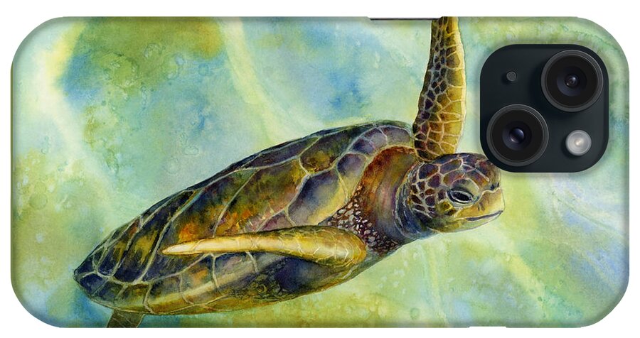 Underwater iPhone Case featuring the painting Sea Turtle 2 by Hailey E Herrera