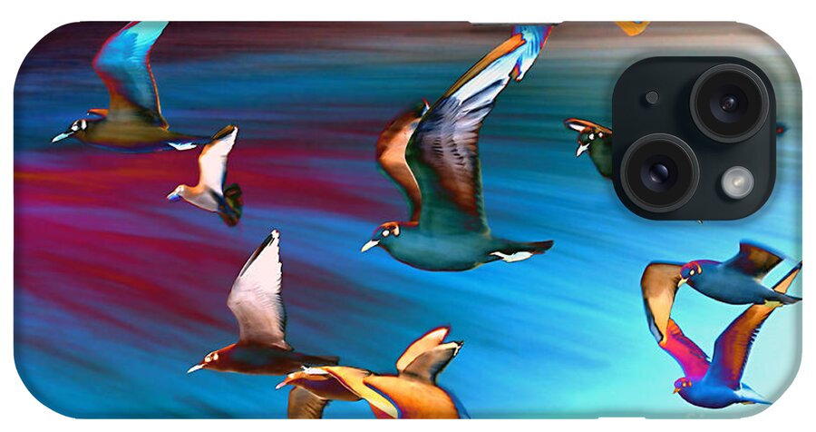 Seagull iPhone Case featuring the painting Seagulls by Jacky Gerritsen