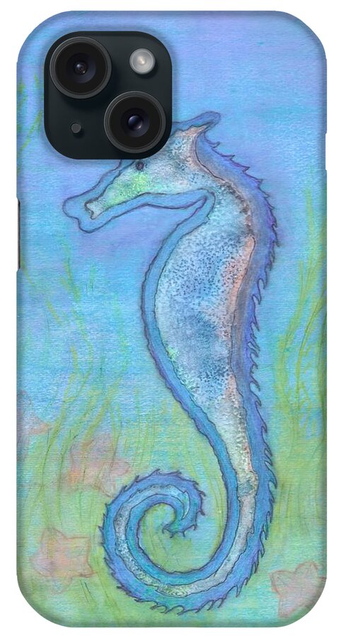 #watercolorart #watercolors #seahorsewatercolors #seahorsepaintings #seahorseimages #seahorse #originalart #originalartforsale #abstractartforsale #abstractart #sugarplumtheband iPhone Case featuring the painting Seahorse Watercolor by Cynthia Silverman