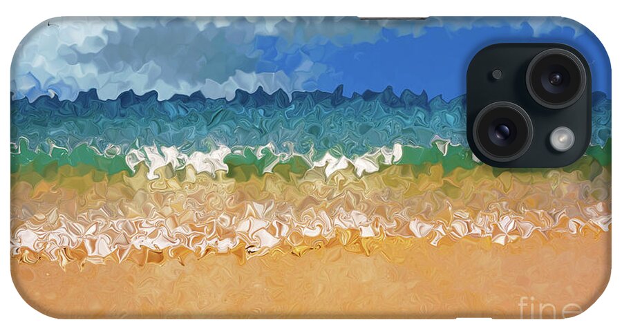 Digital Art iPhone Case featuring the digital art Seashore Abstract by Kaye Menner by Kaye Menner