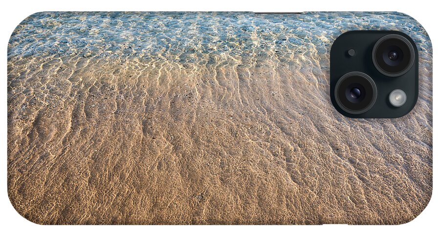 Abstract iPhone Case featuring the photograph Seashore clear water with sandy beach for background by Michalakis Ppalis