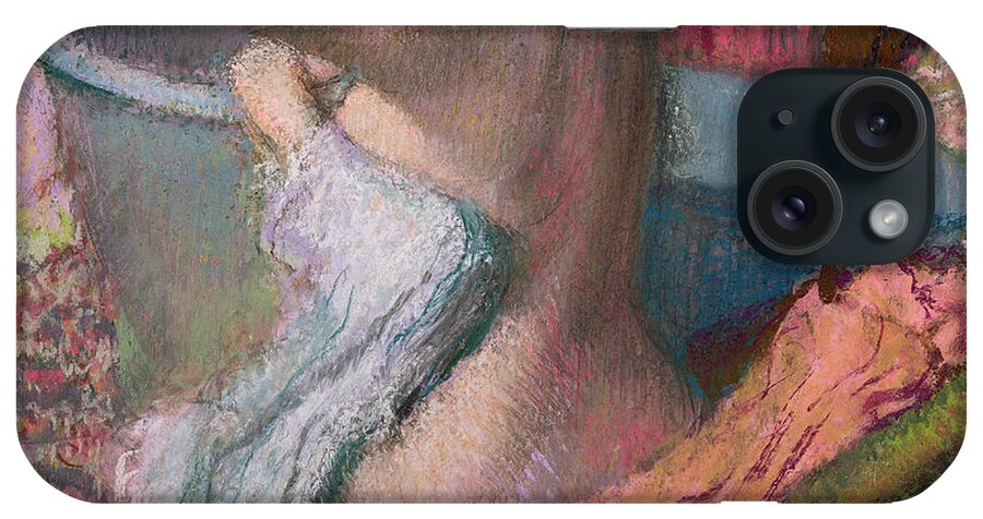 Degas iPhone Case featuring the pastel Seated Bather by Edgar Degas