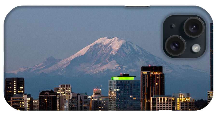 Shadows iPhone Case featuring the photograph Seattle-Mt. Rainier in the Morning Light.2 by E Faithe Lester
