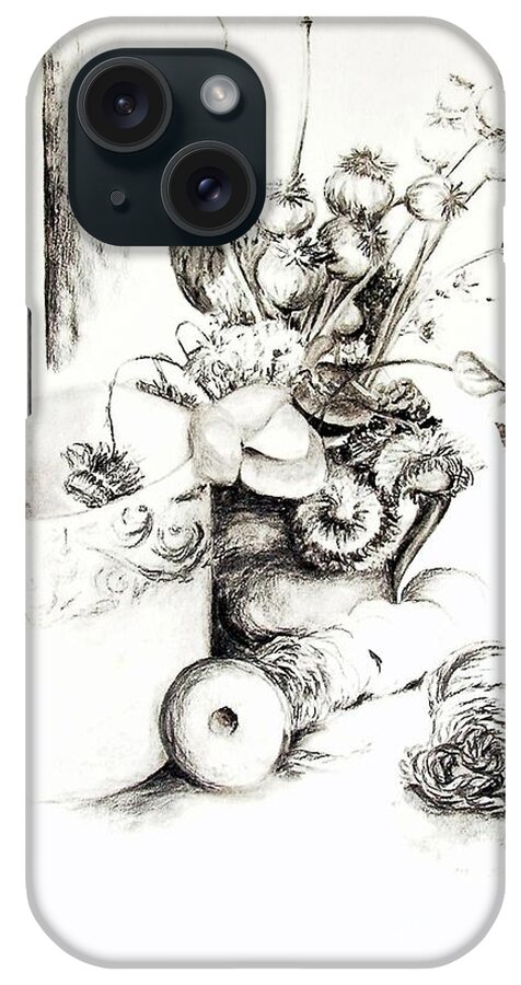 Still Life iPhone Case featuring the drawing Sec by Muriel Dolemieux