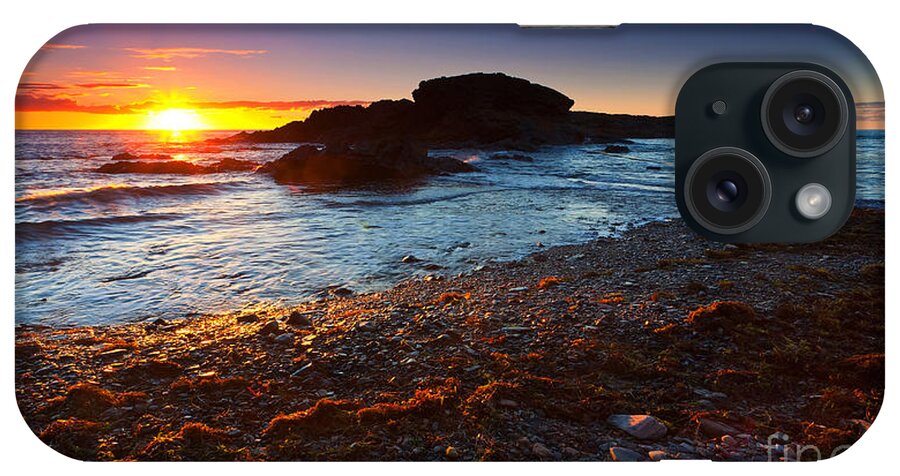 Second Valley Sunset Seascape South Australia Australian Coastal Sea Shoreline Coast Seaweed Pebbles iPhone Case featuring the photograph Second Valley Sunset by Bill Robinson