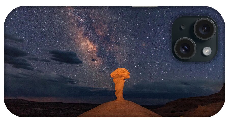 Moab iPhone Case featuring the photograph Secret Spire and The Milky Way Horizontal by Dan Norris