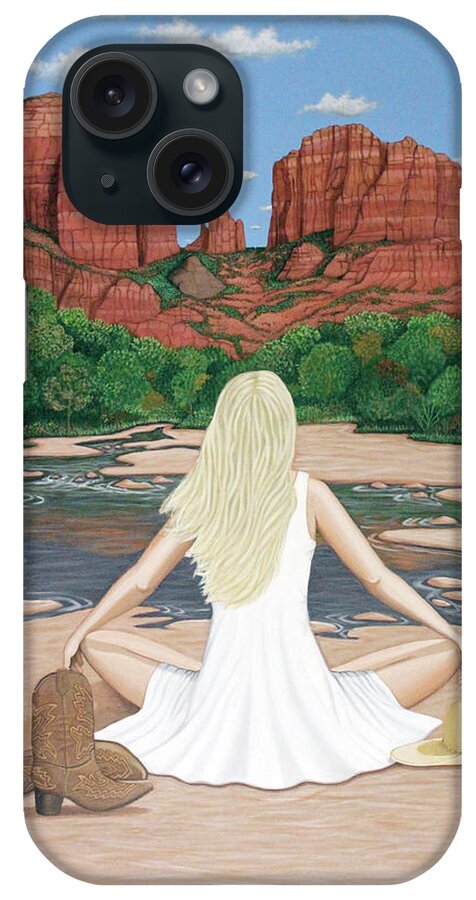 Sedona iPhone Case featuring the painting Sedona Breeze by Lance Headlee