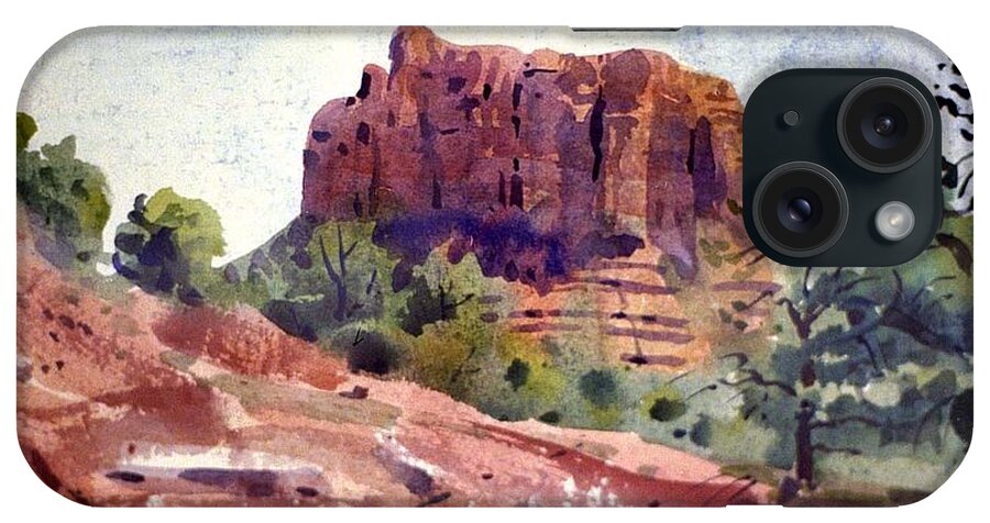 Butte iPhone Case featuring the painting Sedona Butte by Donald Maier