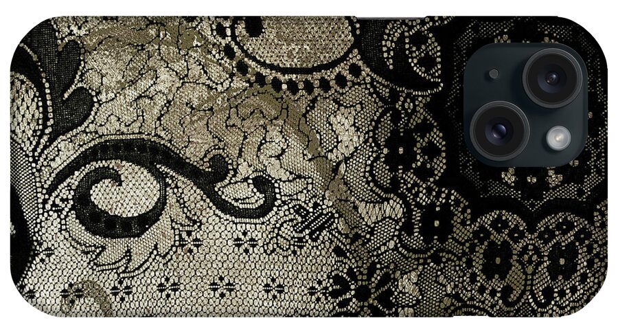 Black Lace iPhone Case featuring the painting Seduce by Mindy Sommers