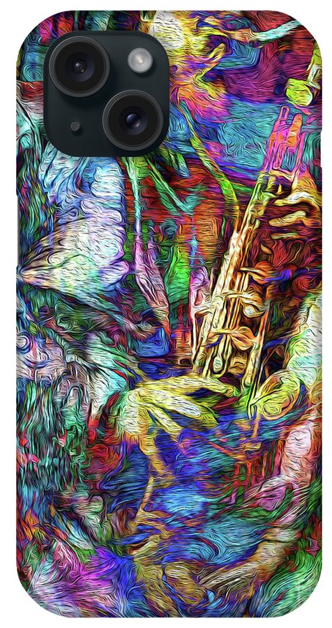 Music iPhone Case featuring the mixed media See the Music 5 by Mike Massengale