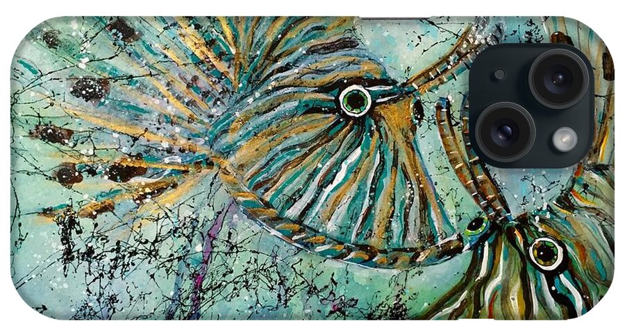 Iionfish iPhone Case featuring the painting Seeing Eye to Eye by Midge Pippel