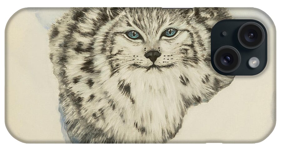 Lynx iPhone Case featuring the painting Seer of the Unseen by Neslihan Ergul Colley