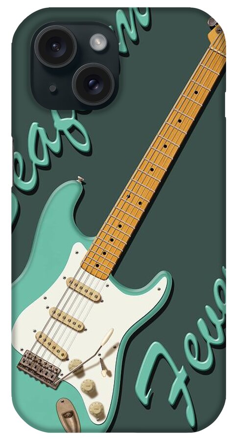 Stratocaster iPhone Case featuring the digital art Seafoam Fever by WB Johnston