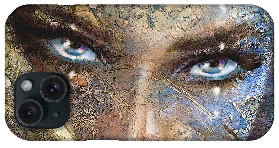 Woman iPhone Case featuring the painting Sensual Eyes Icewater by Angie Braun