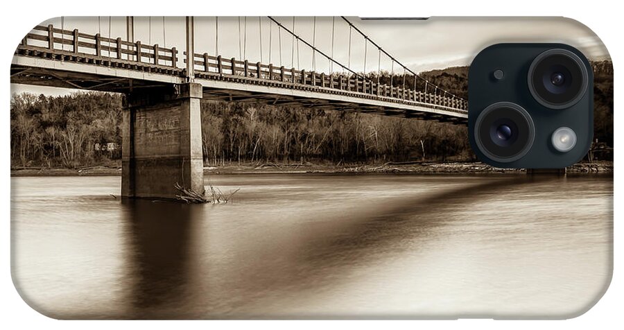 America iPhone Case featuring the photograph Sepia Beaver Bridge - Northwest Arkansas by Gregory Ballos
