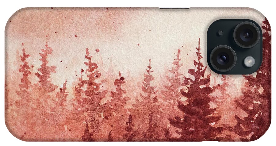 Sepia iPhone Case featuring the painting Sepia Winter Day by Rebecca Davis