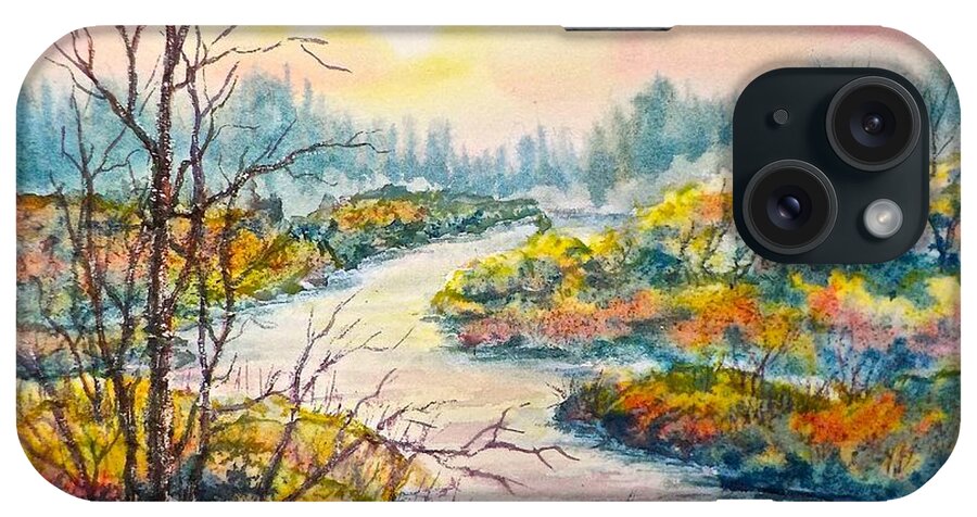 Watercolor iPhone Case featuring the painting September Sunrise by Carolyn Rosenberger