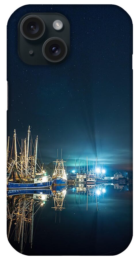 Boat iPhone Case featuring the photograph Serene and Starry Night by Brad Boland