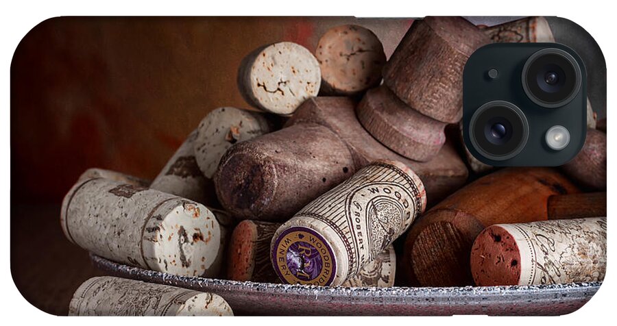 Aged iPhone Case featuring the photograph Served - Wine Taps and Corks by Tom Mc Nemar