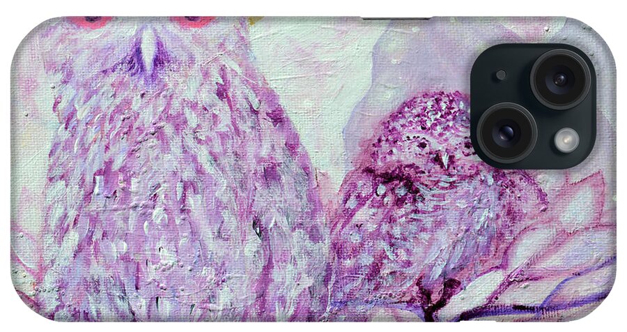  iPhone Case featuring the painting Seventh Chakra Angels Owls In the Light by Ashleigh Dyan Bayer