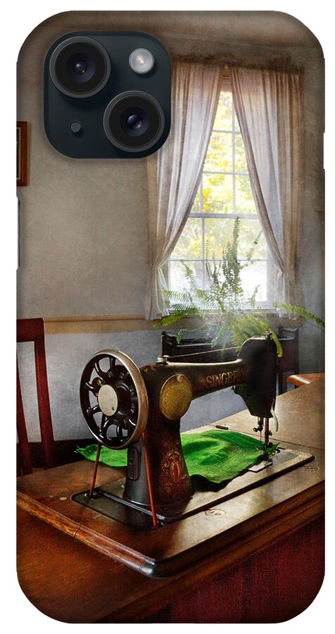 Suburbanscenes iPhone Case featuring the photograph Sewing - My sewing room by Mike Savad