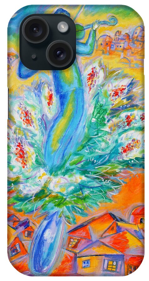Jewish Music Paintings iPhone Case featuring the painting Shabbat Shalom by Leon Zernitsky
