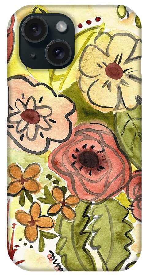 Flowers iPhone Case featuring the painting Shades of Bronze by Monica Martin
