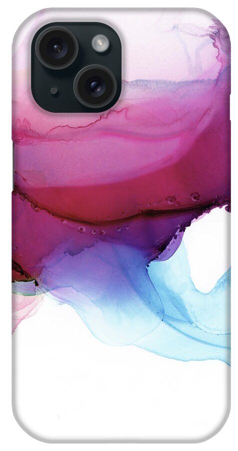 Abstract iPhone Case featuring the painting Shades of Purple by PrintsProject