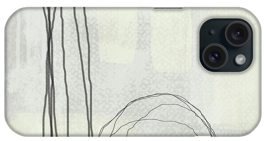 Abstract iPhone Case featuring the painting Shades of White 3 - Art by Linda Woods by Linda Woods