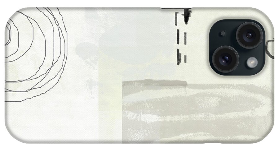 Abstract iPhone Case featuring the painting Shades of White 4- Art by Linda Woods by Linda Woods