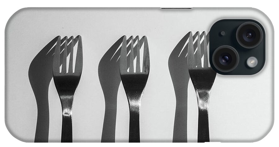 Forks Eating Food Shadows Breakfast iPhone Case featuring the photograph Shadow Forks by Carolyn D'Alessandro