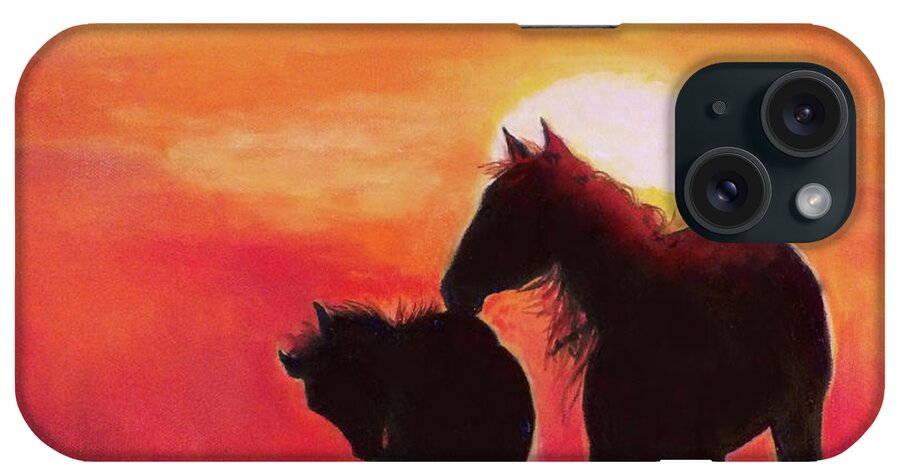 Shadows Of The Sun iPhone Case featuring the painting Shadows of the Sun by Karen Kennedy Chatham