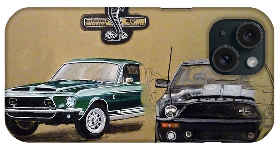 Cars iPhone Case featuring the painting Shelby 40th Anniversary by Richard Le Page