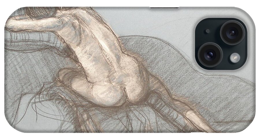 Realism iPhone Case featuring the drawing Shelly Back View by Donelli DiMaria