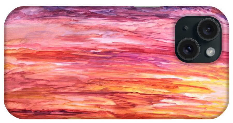 Original iPhone Case featuring the painting Sherbet Sky by Barbara Donovan