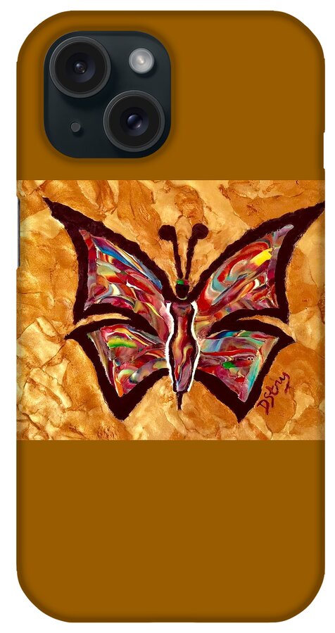 Butterfly iPhone Case featuring the mixed media She's Royal by Deborah Stanley