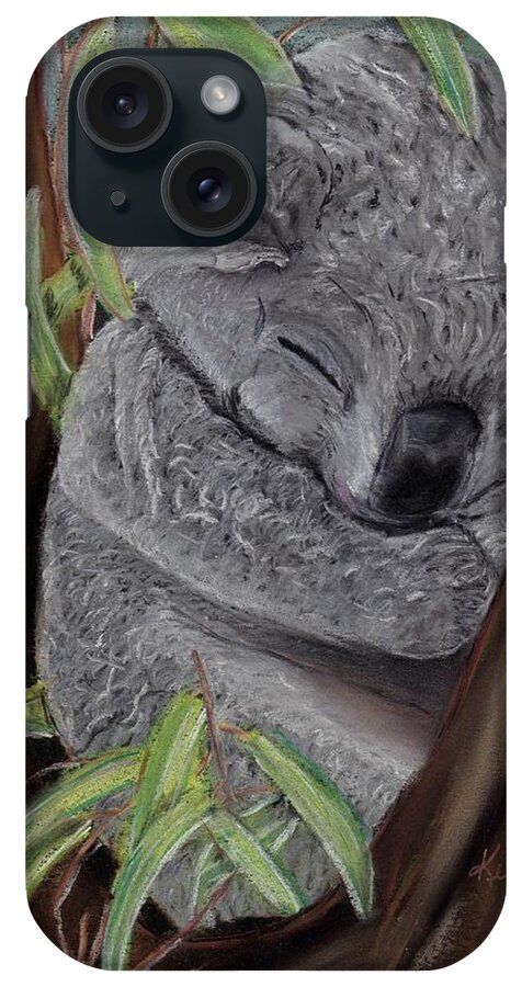 Koala iPhone Case featuring the pastel Shhh Koala Bear Sleeping by Kelly Mills