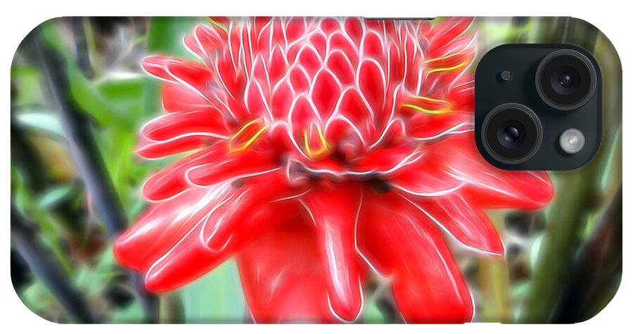 Flower iPhone Case featuring the photograph Shimmering Red Ginger Lily by Sue Melvin