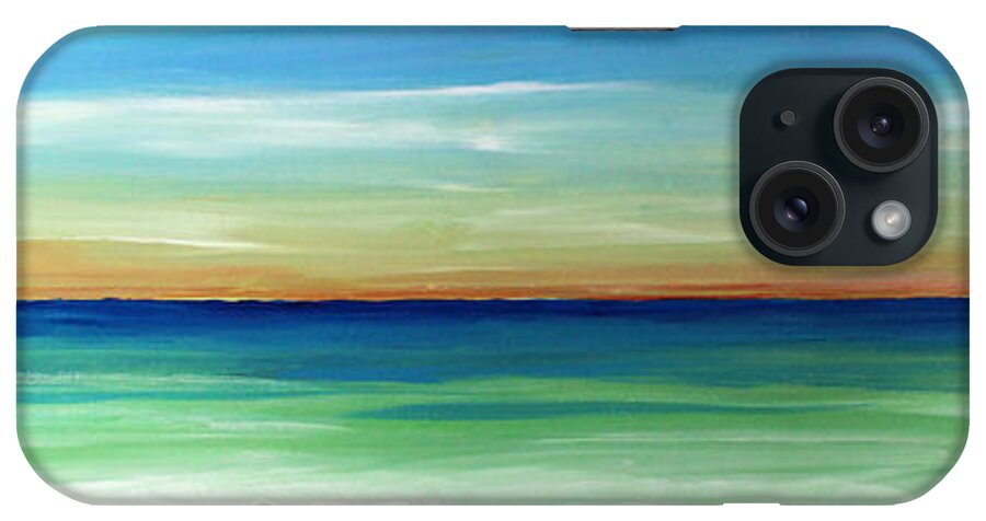 Sunset iPhone Case featuring the painting Shimmering Sunset by Robyn Saunders
