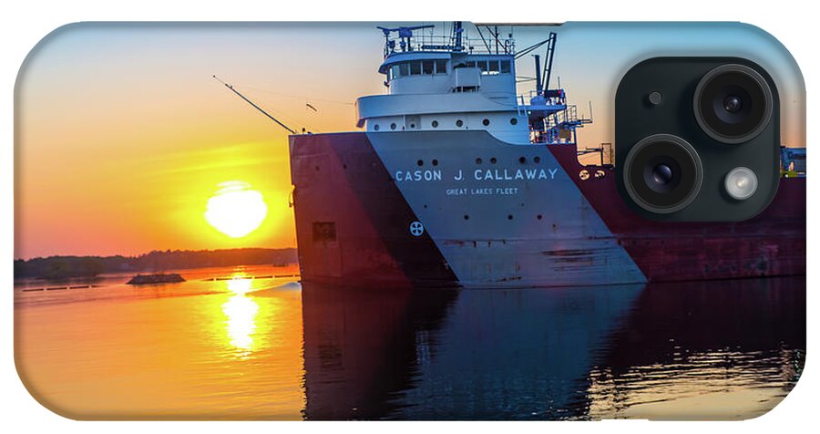 Ship iPhone Case featuring the photograph Ship Cason J. Callaway Sunrise -1420 by Norris Seward