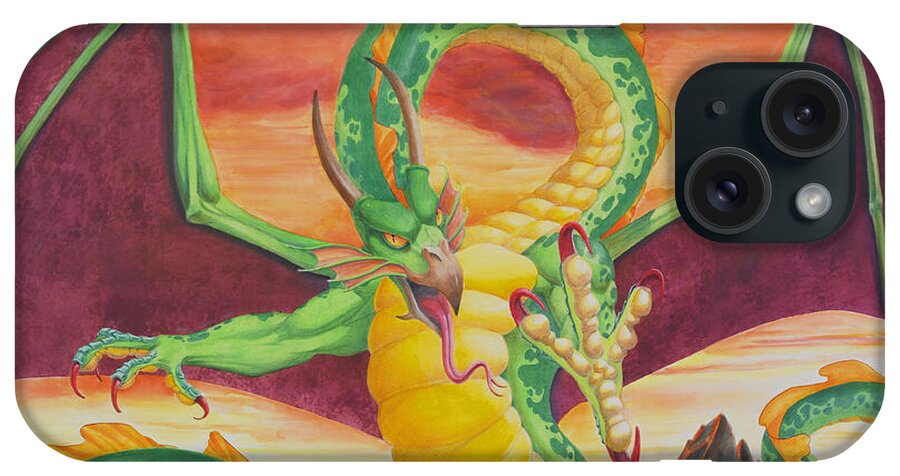 Dragon iPhone Case featuring the painting Shivan Dragon 3.0 by Melissa A Benson