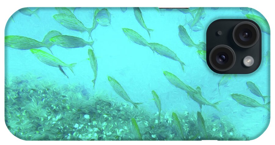 Fish iPhone Case featuring the digital art Shoal Of Salema by Roy Pedersen