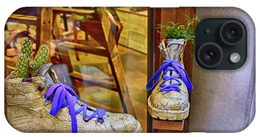 Shoes iPhone Case featuring the photograph Shoe Vases by Roberta Kayne