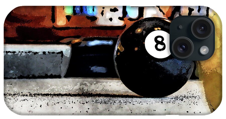 Pool iPhone Case featuring the digital art Shooting For The Eight Ball by Phil Perkins